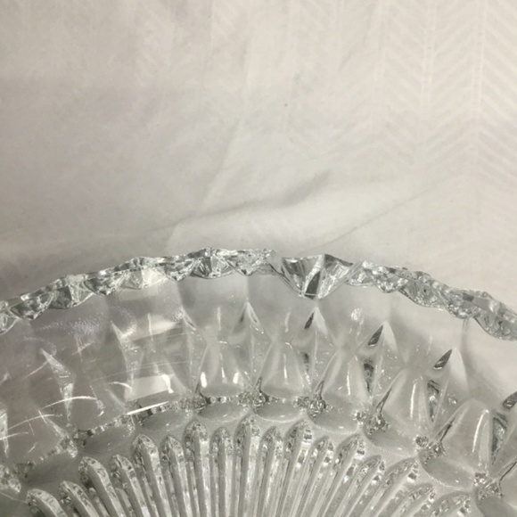 Large Heavy Lead Crystal Glass Ashtray Made in Italy Clear Vintage 7 1/2" - Picture 8 of 11